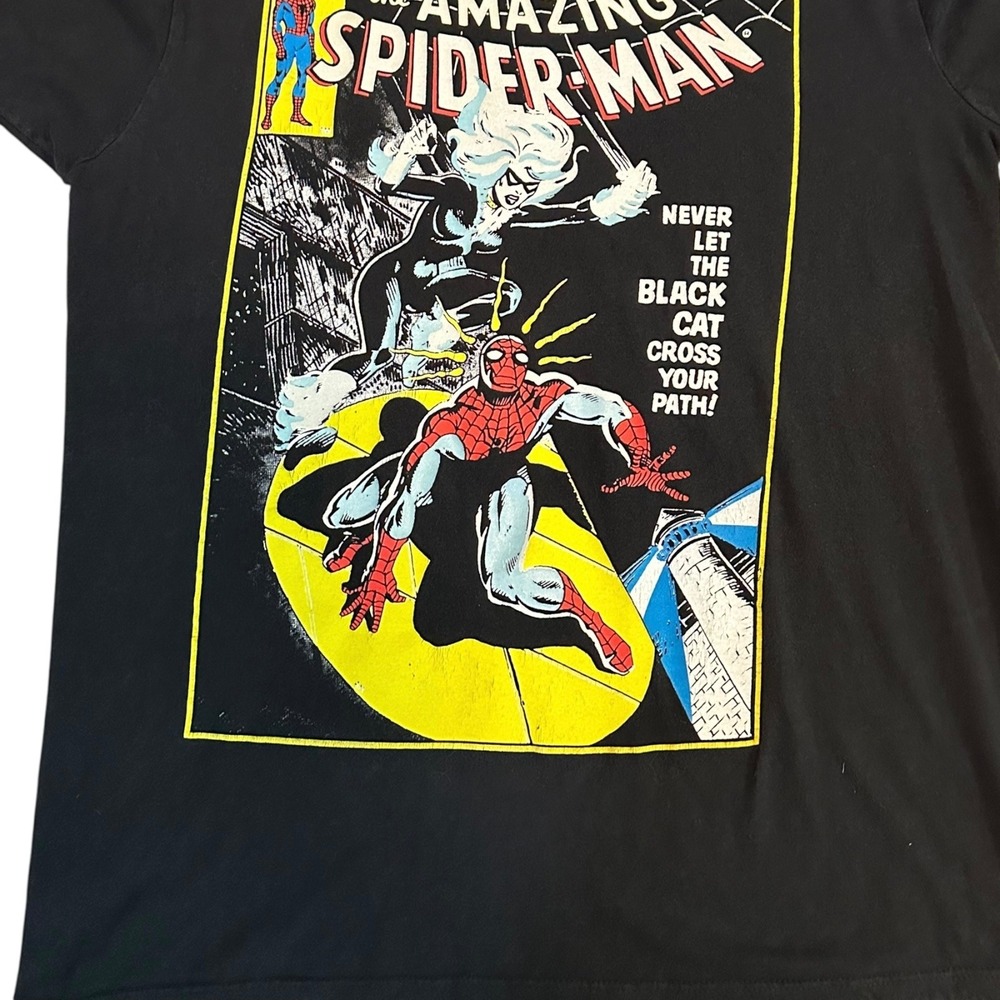 Marvel Comics Spider-Man Black Cat Graphic Print Tee‎ T-Shirt L - Picture 3 of 8